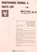 Mazak-Yamazaki-Mitsubishi-Mazak M-5, Turning Center, Maintenance and Parts List Manual Year (1975)-M-4-M-5-01